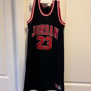 Girls Jordan Black Jersey Dress with Red and White Accents Large size